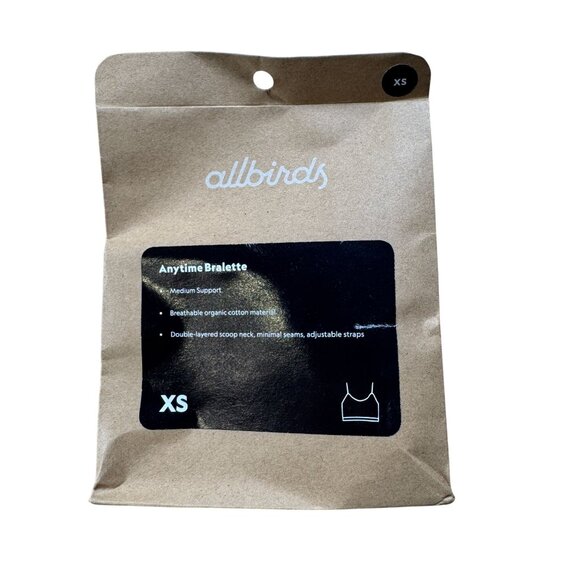 Allbirds Anytime Bralette Women's Size Small in Natural Black New With Tags! - Picture 2 of 3